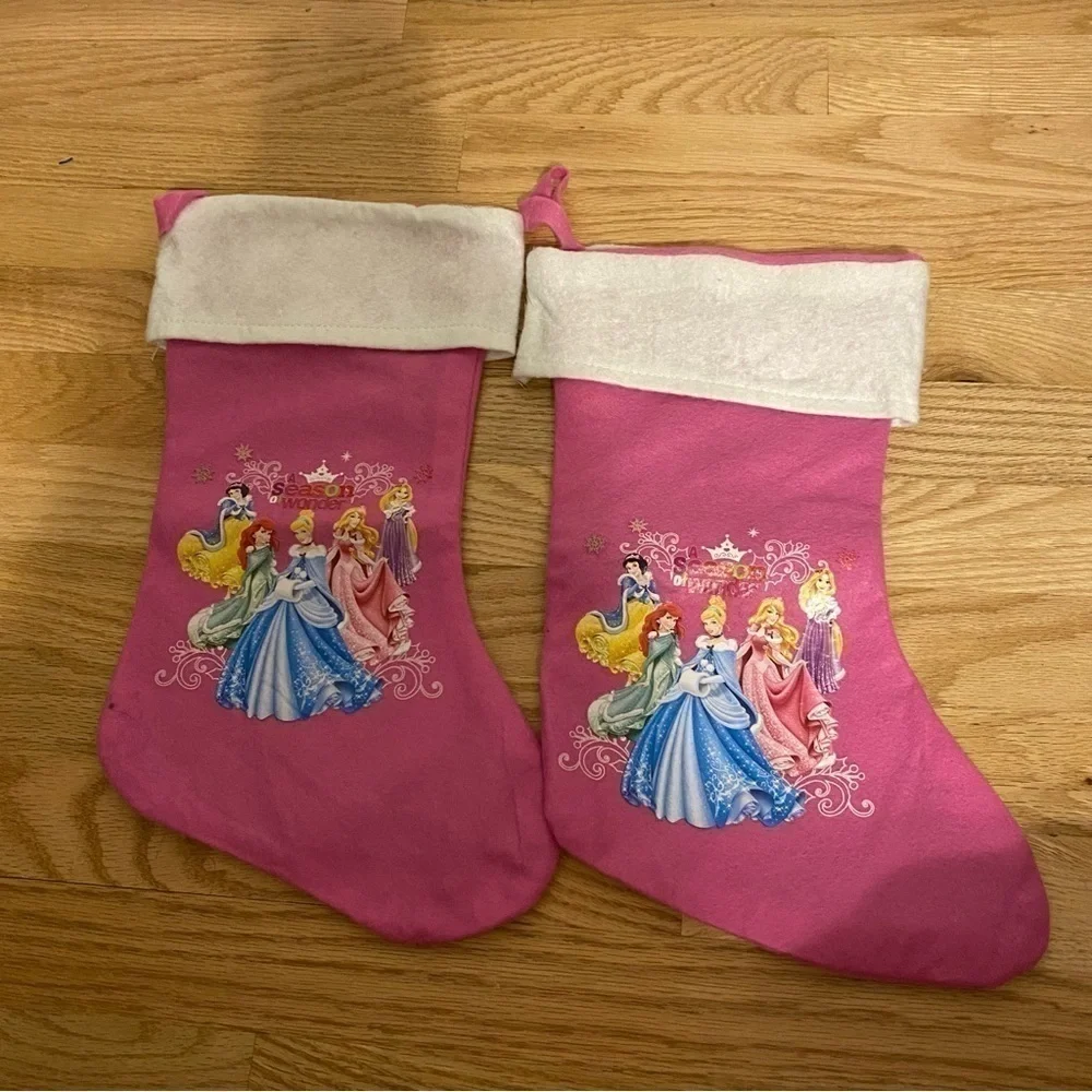 Disney Princess Felt Stocking Bundle Christmas Pink Snow White Ariel Cinderella